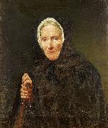 Carl d Unker Old Woman with a Rosary painting